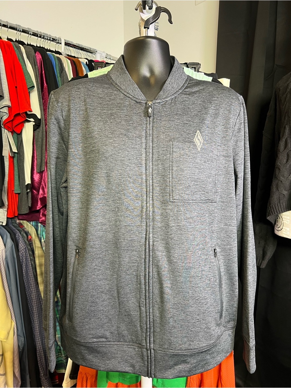 Skechers Men's Charcoal Grey Full-Zip Sweater Jacket